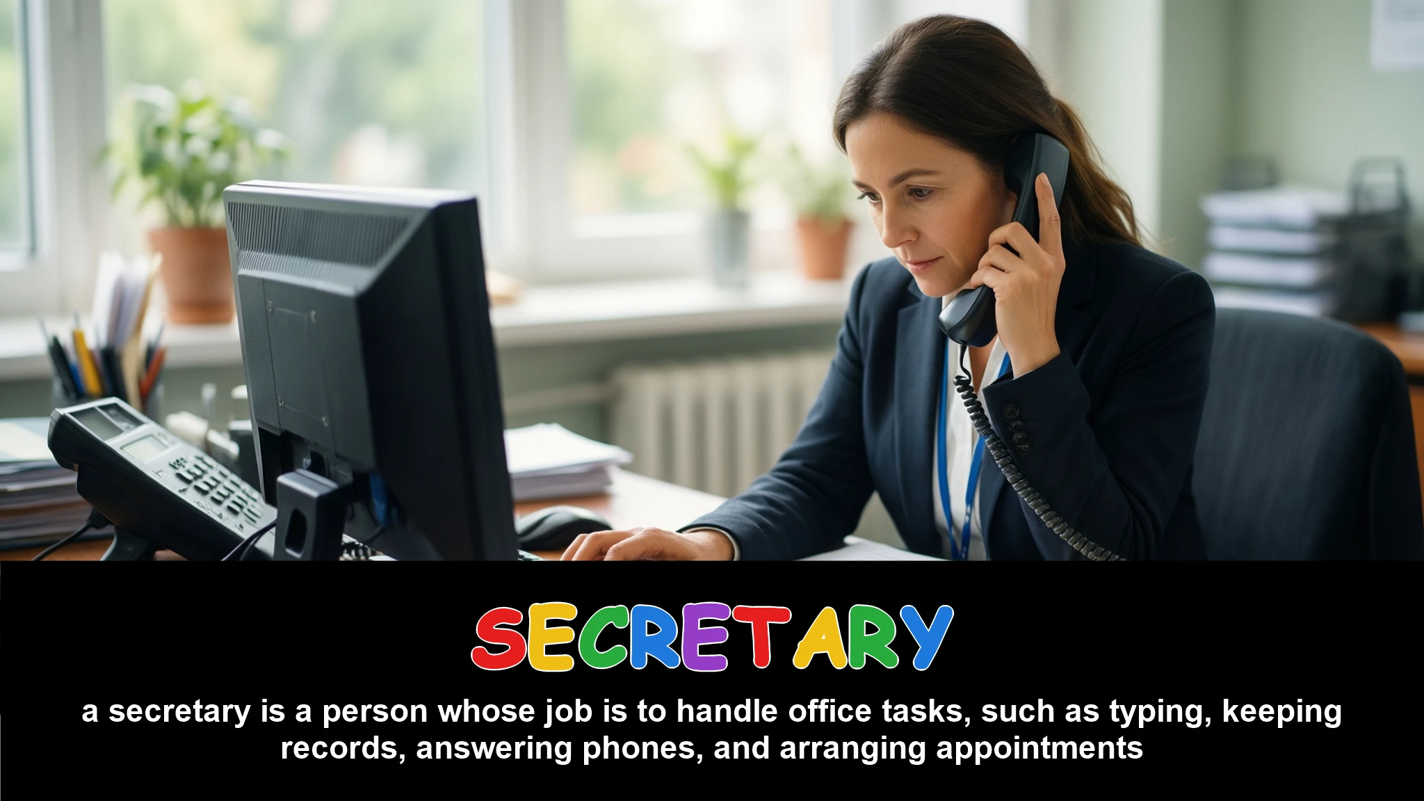 English Illustration for secretary